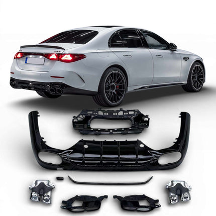 Diffusore con Terminali Cromati per Mercedes Classe E W214 / S214 AMG Line 2023-2026