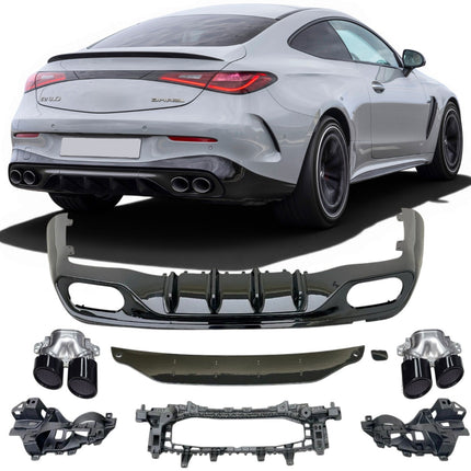Diffusore con Terminali Neri per Mercedes CLE C236 / A236 AMG Line 2023-2026 – Art. 236500