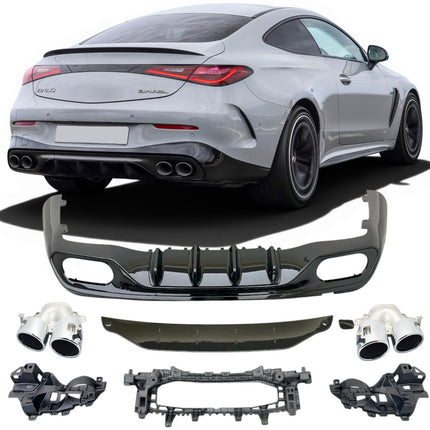 Diffusore con Terminali Cromati per Mercedes CLE C236 / A236 AMG Line 2023-2026