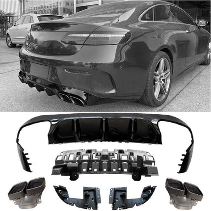 Diffusore con Terminali Cromati per Mercedes Classe E Coupé C238 / Cabrio A238 AMG Line 2016-2020 – Art. 238600