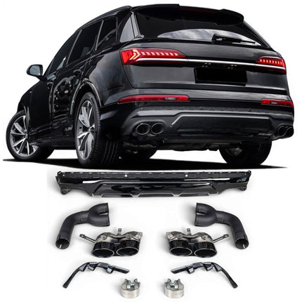 Diffusore con Terminali Neri per Audi Q7 4M 2020-2023