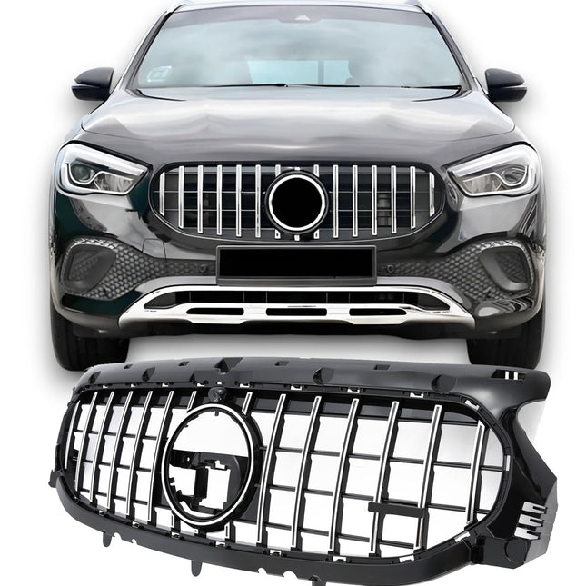 Griglia Panamericana GT montanti cromati Mercedes GLA H247 standard 2020-2023 telecamera 360