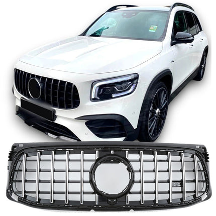 Griglia Panamericana GT montanti cromati senza logo Mercedes GLB X247 AMG-Line 2019-2023