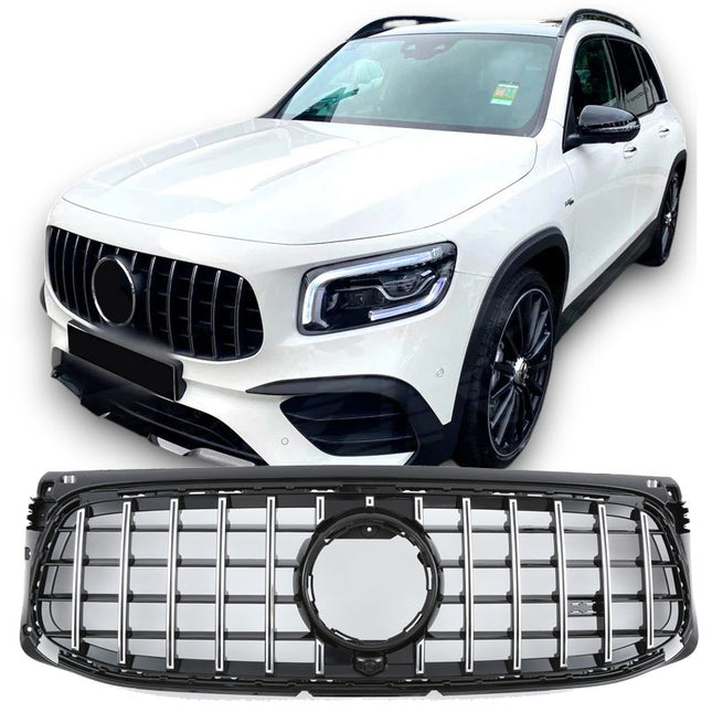 Griglia Panamericana GT montanti cromati senza logo Mercedes GLB X247 AMG-Line 2019-2023