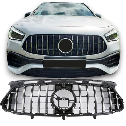 Griglia Panamericana GT montanti cromati Mercedes GLA H247 AMG-Line 2020-2023 telecamera 360
