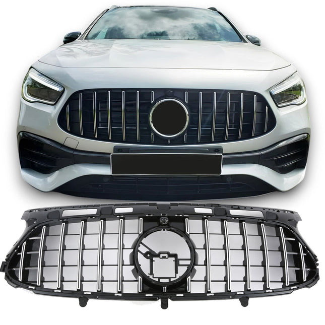 Griglia Panamericana GT montanti cromati Mercedes GLA H247 AMG-Line 2020-2023 telecamera 360