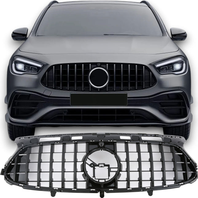 Griglia Panamericana GT nero lucido Mercedes GLA H247 AMG-Line 2020-2023 telecamera 360