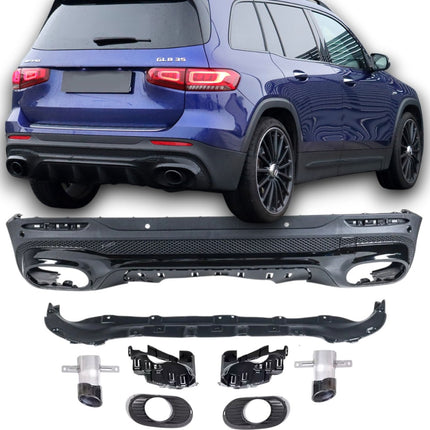 Diffusore con Terminali Neri per Mercedes GLB X247 AMG Line 2019-2026 – Art. 247X8035