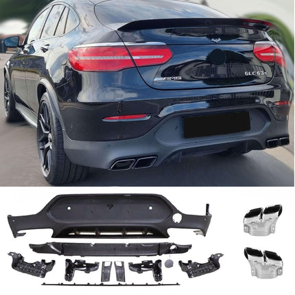 Diffusore con Terminali Cromati per Mercedes GLC Coupé C253 AMG Line 2016-2019