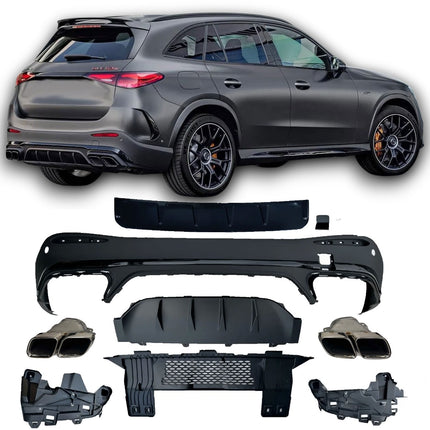 Diffusore con Terminali Cromati per Mercedes GLC SUV X254 AMG Line 2022-2026