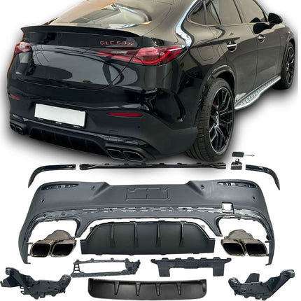 Diffusore con Terminali Cromati per Mercedes GLC Coupé C254 AMG Line 2022-2026