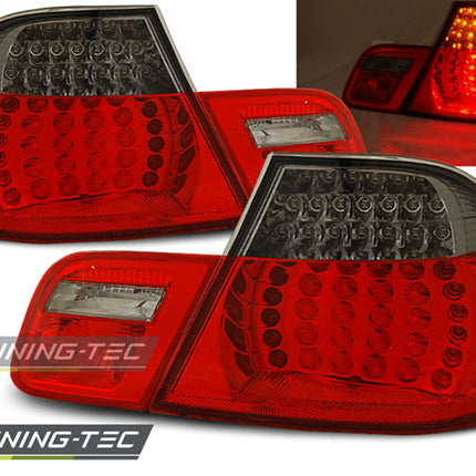 Bmw E46 1999-2003 Cabrio Fanali Posteriori Led Rosso Fumé
