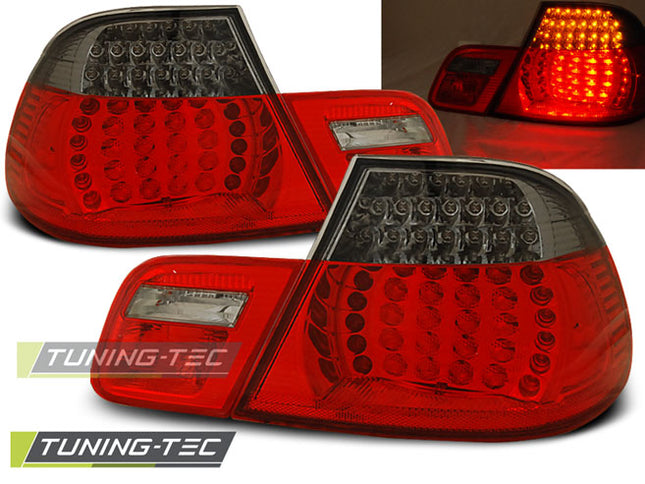 Bmw E46 1999-2003 Cabrio Fanali Posteriori Led Rosso Fumé