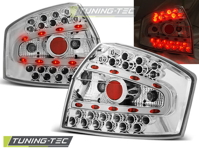 Audi A4 8E 2000-2004 Berlina Fanali Posteriori Led Cromati