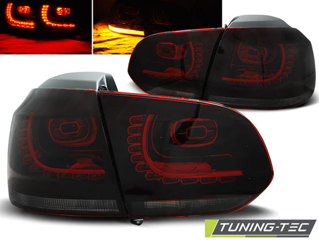 VW Golf 6 2008-2012 Fanali Posteriori LED rosso fumé