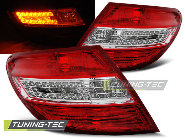 Mercedes W204 Classe C 2007-2010 fanali Posteriori LED Rosso Bianco