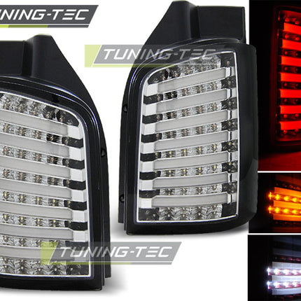 Vw T5 2003-2009 / 2010-2015 Fanali Posteriori Led Cromati Neri