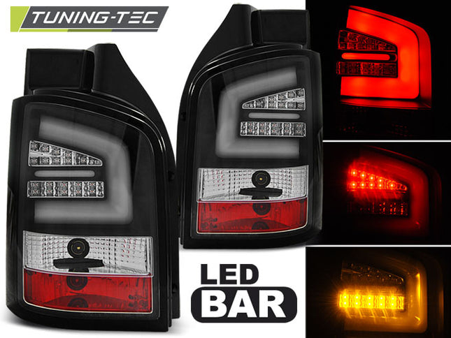 Vw T5 2003-2009 Fanali Posteriori Led Bar Neri