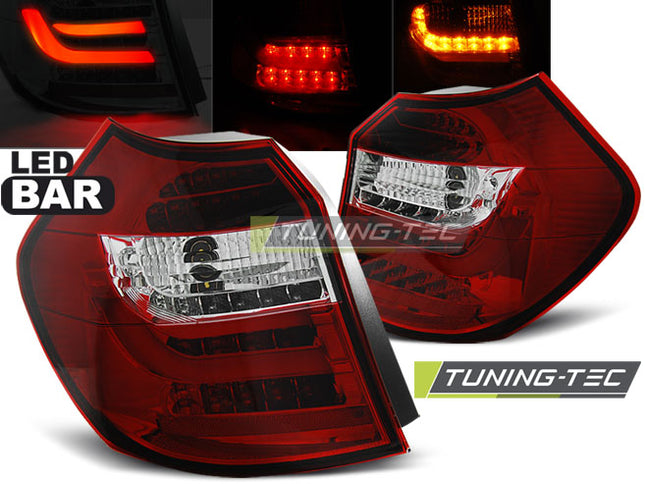 Bmw E87 2004-2007 Fanali Posteriori Led Bar Rosso Bianco