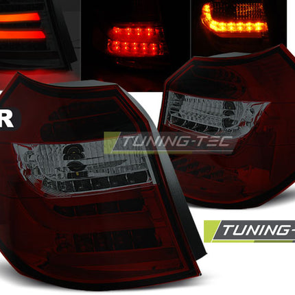 Bmw E87 E81 2007-2011 Lci Fanali Posteriori Led Bar Rosso Fumé