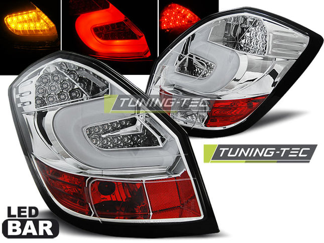 Skoda Fabia II 2007-2014 Fanali Posteriori Led Bar Cromati