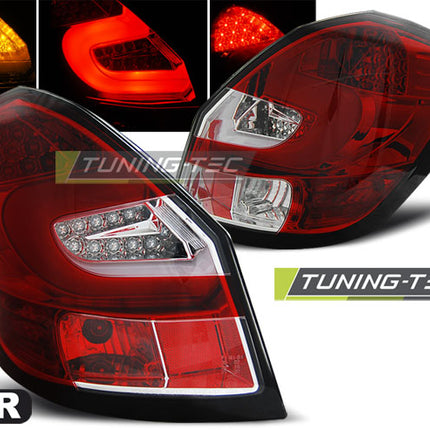 Skoda Fabia II 2007-2014 Fanali Posteriori Led Bar Rosso Bianco