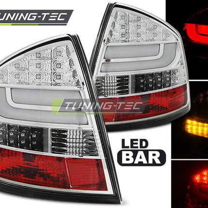 Skoda Octavia II 2004-2012 Berlina Fanali Posteriori Led Bar Cromati
