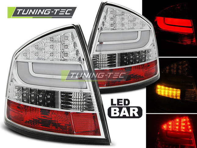 Skoda Octavia II 2004-2012 Berlina Fanali Posteriori Led Bar Cromati