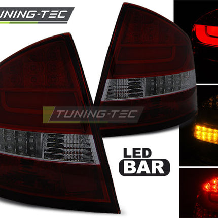 Skoda Octavia II 2004-2012 Berlina Fanali Posteriori Led Bar Rosso Fumé