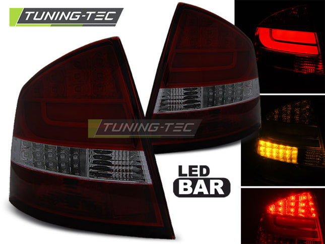 Skoda Octavia II 2004-2012 Berlina Fanali Posteriori Led Bar Rosso Fumé