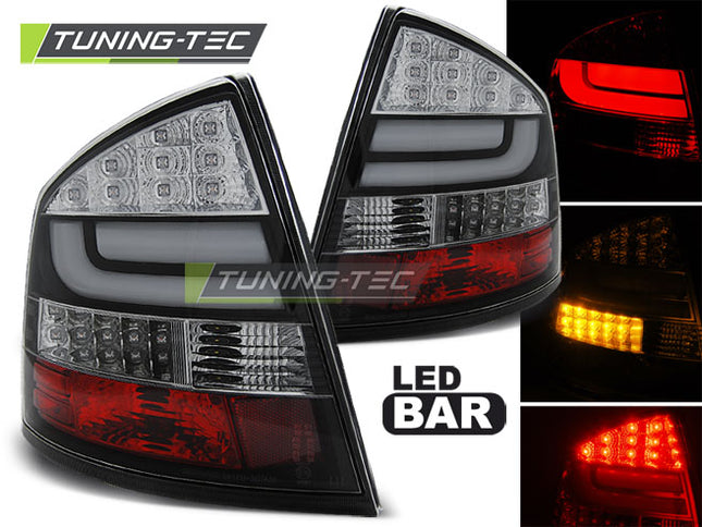 Skoda Octavia II 2004-2012 Berlina Fanali Posteriori Led Bar Neri