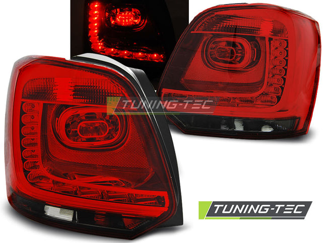 VW Polo 2009-2014 Fanali Posteriori LED rosso fumé