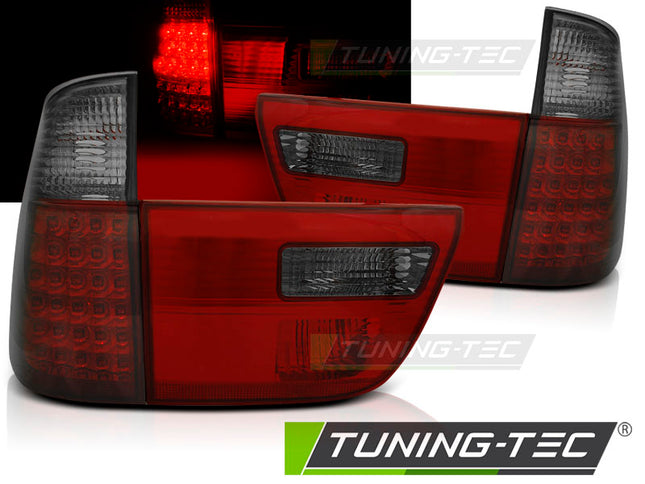 Bmw X5 E53 1999-2006 Fanali Posteriori Led Rosso Fumé