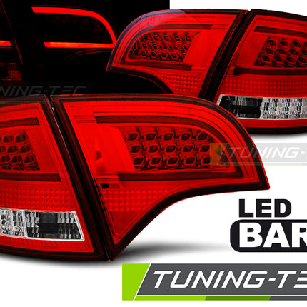 Audi A4 B7 2004-2008 Avant Fanali Posteriori Led Bar Rosso Bianco
