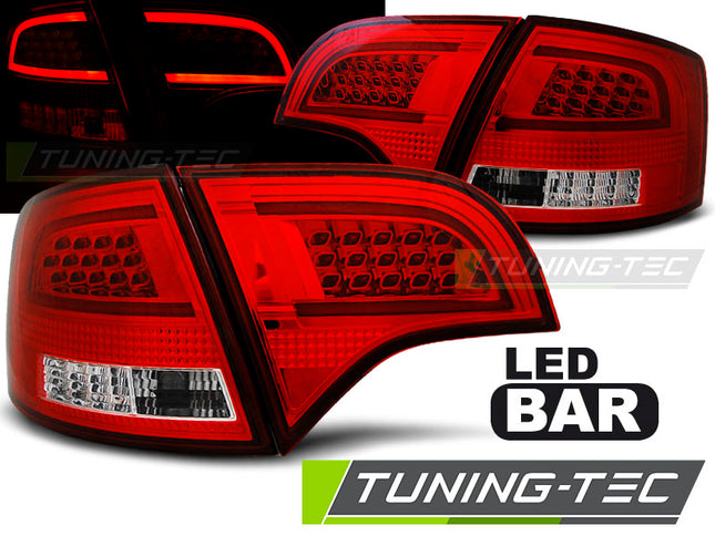 Audi A4 B7 2004-2008 Avant Fanali Posteriori Led Bar Rosso Bianco