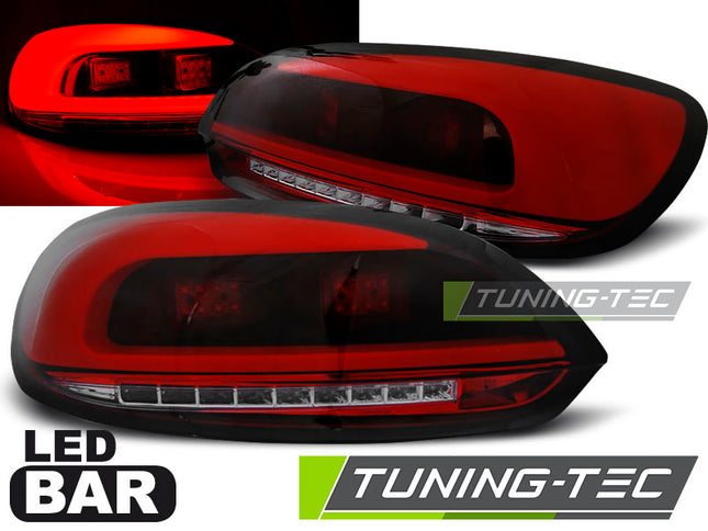 Vw Scirocco III 2008-2014 Fanali Posteriori Led Bar Rosso Fumé