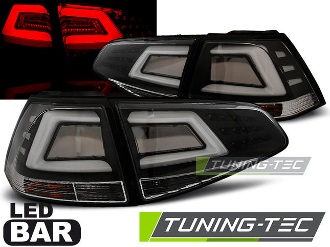 Vw Golf 7 2013-2017 Fanali Posteriori Led Bar Neri