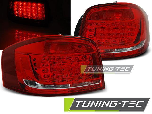 Audi A3 2008-2012 Fanali Posteriori LED Rosso Bianco