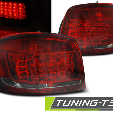 Audi A3 2008-2012 Fanali Posteriori Led Rosso Fumé