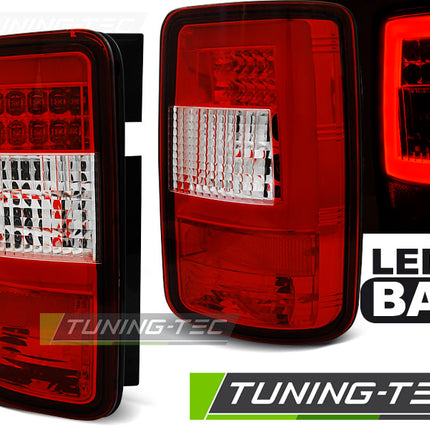 Vw Caddy 2003-2014 Fanali Posteriori Led Bar Rosso Bianco