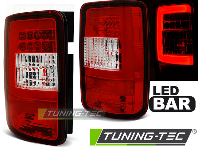 Vw Caddy 2003-2014 Fanali Posteriori Led Bar Rosso Bianco