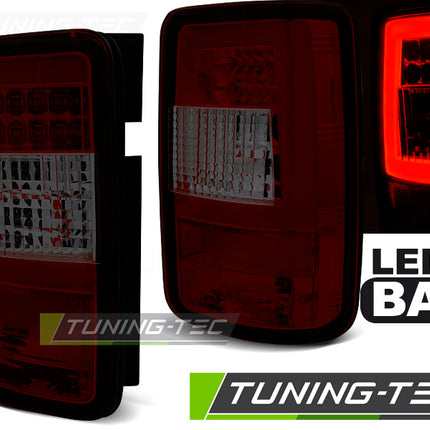 Vw Caddy 2003-2014 Fanali Posteriori Led Bar Rosso Fumé
