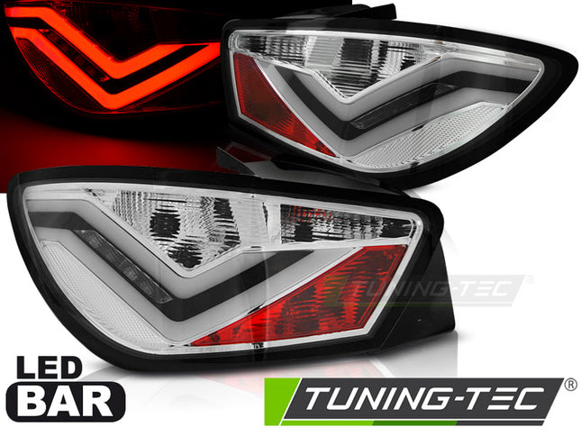 Seat Ibiza 6J 3D 2008-2012 Fanali Posteriori Led Bar Cromati