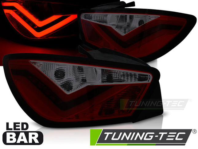 Seat Ibiza 6J 3D 2008-2012 Fanali Posteriori Led Bar Rosso Fumé
