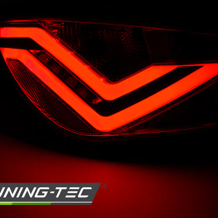 Seat Ibiza 6J 3D 2008-2012 Fanali Posteriori Led Bar Rosso Fumé