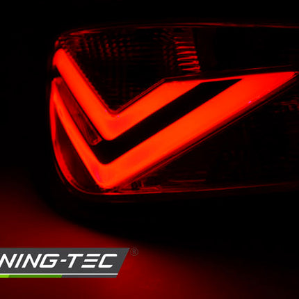 Seat Ibiza 6J 3D 2008-2012 Fanali Posteriori Led Bar Rosso Fumé