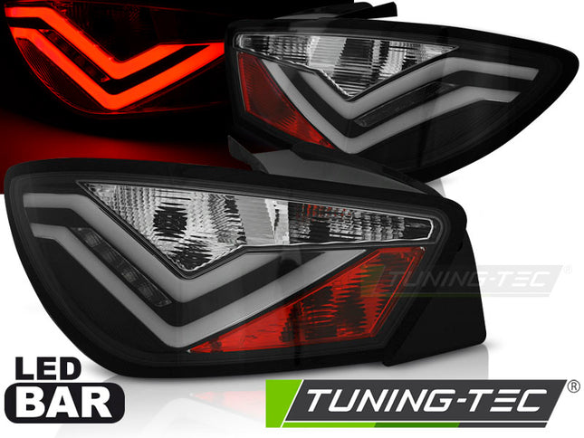 Seat Ibiza 6J 3D 2008-2012 Fanali Posteriori Led Bar Neri