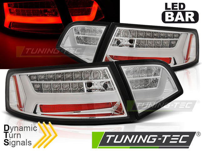 Audi A6 2008-2011 Berlina Fanali Posteriori Led Bar Cromati Seq