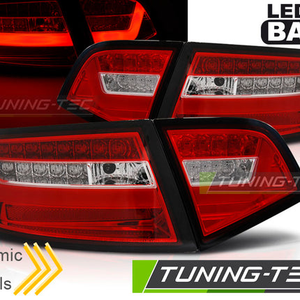 Audi A6 2008-2011 Berlina Fanali Posteriori Led Bar Rosso Bianco Seq