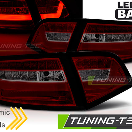 Audi A6 2008-2011 Berlina Fanali Posteriori Led Bar Rosso Fumé Seq